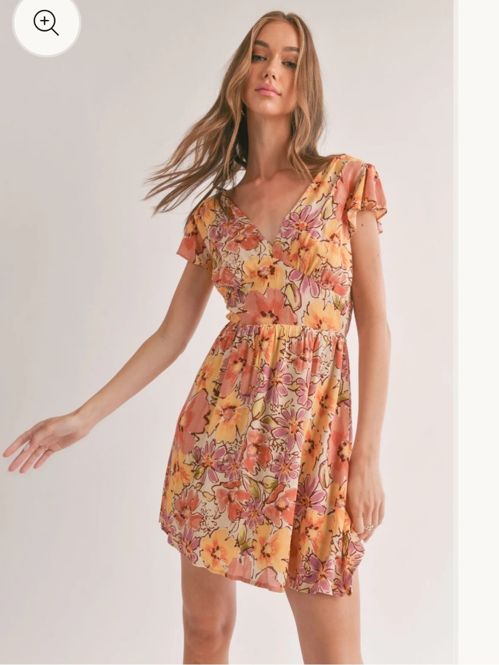 SAGE The Label Laying in Malta Tie Back Mini Dress S NWT Floral Cottagecore Boho